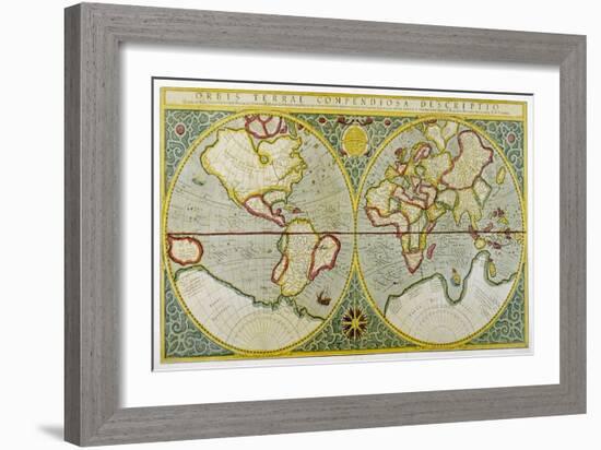 Map of the World by Gerhard Mercator-null-Framed Art Print