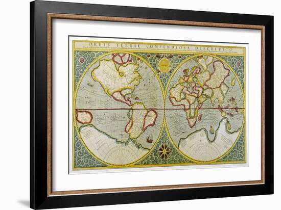 Map of the World by Gerhard Mercator-null-Framed Art Print