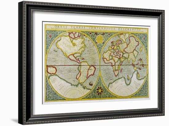 Map of the World by Gerhard Mercator-null-Framed Art Print