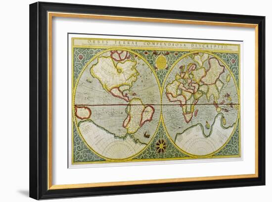 Map of the World by Gerhard Mercator-null-Framed Art Print