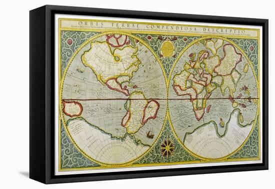 Map of the World by Gerhard Mercator-null-Framed Stretched Canvas