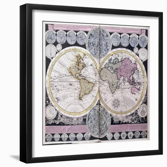 Map of the World, C.1717-null-Framed Giclee Print