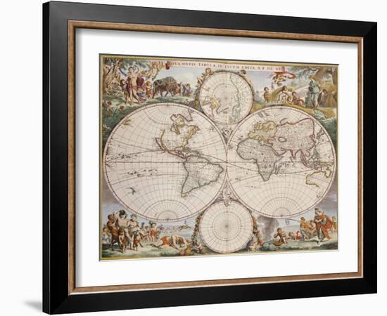 Map of the World, circa 1680-Frederick de Wit-Framed Giclee Print