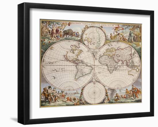 Map of the World, circa 1680-Frederick de Wit-Framed Giclee Print