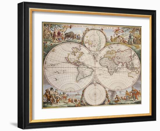 Map of the World, circa 1680-Frederick de Wit-Framed Giclee Print