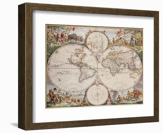 Map of the World, circa 1680-Frederick de Wit-Framed Giclee Print