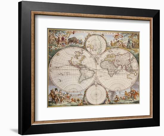 Map of the World, circa 1680-Frederick de Wit-Framed Giclee Print