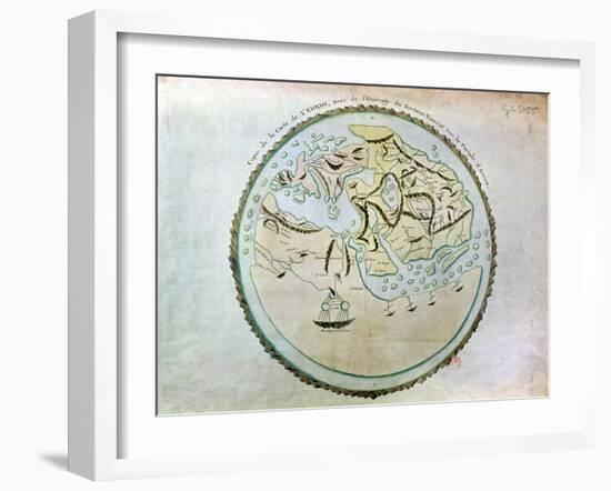 Map of the World, Copied by Doctor Vincent for His Book on the Journey of Arrian (circa 95-180)-Abu Abdallah Muhammad Al-Idrisi-Framed Giclee Print