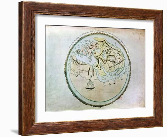 Map of the World, Copied by Doctor Vincent for His Book on the Journey of Arrian (circa 95-180)-Abu Abdallah Muhammad Al-Idrisi-Framed Giclee Print