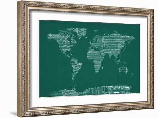 Map of the World from Old Sheet Music-Michael Tompsett-Framed Art Print