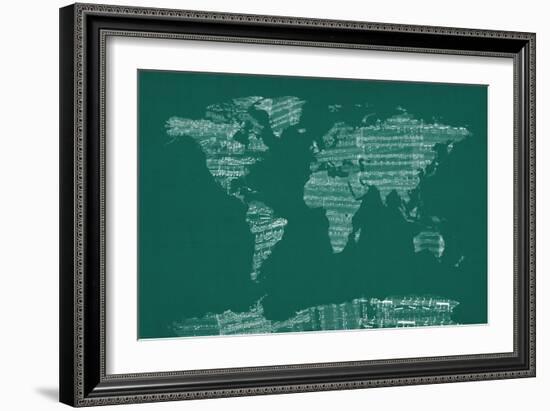 Map of the World from Old Sheet Music-Michael Tompsett-Framed Art Print