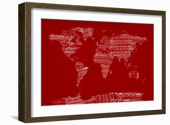 Map of the World from Old Sheet Music-Michael Tompsett-Framed Premium Giclee Print