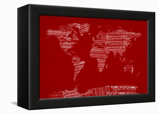 Map of the World from Old Sheet Music-Michael Tompsett-Framed Stretched Canvas