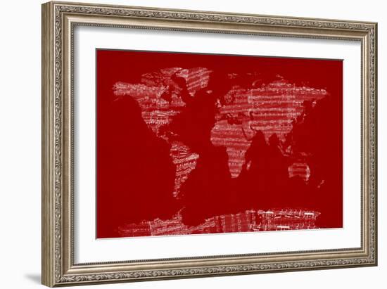 Map of the World from Old Sheet Music-Michael Tompsett-Framed Art Print