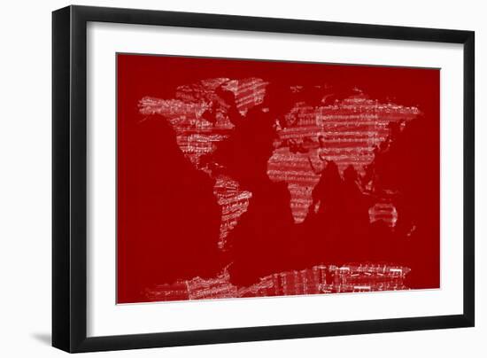 Map of the World from Old Sheet Music-Michael Tompsett-Framed Art Print