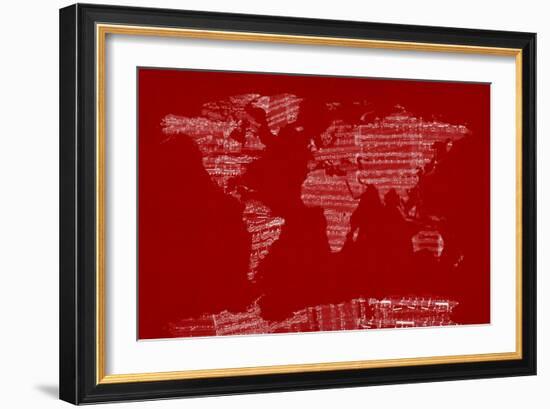 Map of the World from Old Sheet Music-Michael Tompsett-Framed Art Print