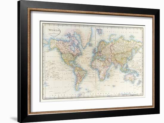 Map of the World: from R.H.Laurie's Atlas, 1852-null-Framed Giclee Print