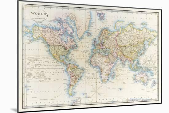 Map of the World: from R.H.Laurie's Atlas, 1852-null-Mounted Giclee Print