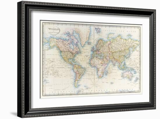 Map of the World: from R.H.Laurie's Atlas, 1852-null-Framed Giclee Print