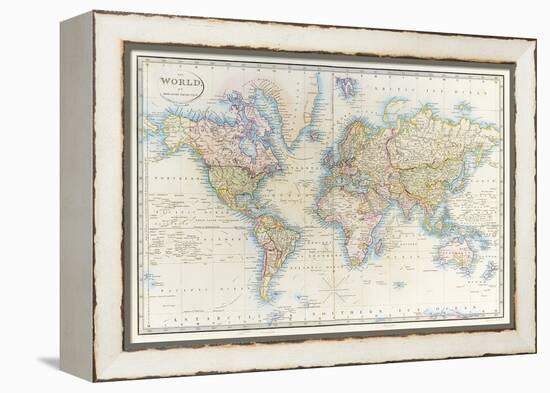 Map of the World: from R.H.Laurie's Atlas, 1852-null-Framed Premier Image Canvas