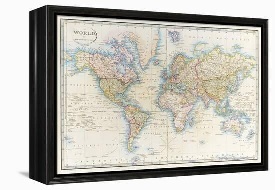 Map of the World: from R.H.Laurie's Atlas, 1852-null-Framed Premier Image Canvas