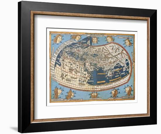 Map Of The World (In Those Days Known)-marzolino-Framed Art Print