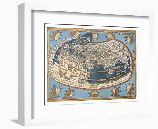 Map Of The World (In Those Days Known)-marzolino-Framed Art Print