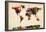Map of the World Map Abstract Painting-Michael Tompsett-Framed Stretched Canvas