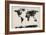 Map of the World Map Abstract Painting-Michael Tompsett-Framed Art Print