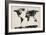 Map of the World Map Abstract Painting-Michael Tompsett-Framed Art Print