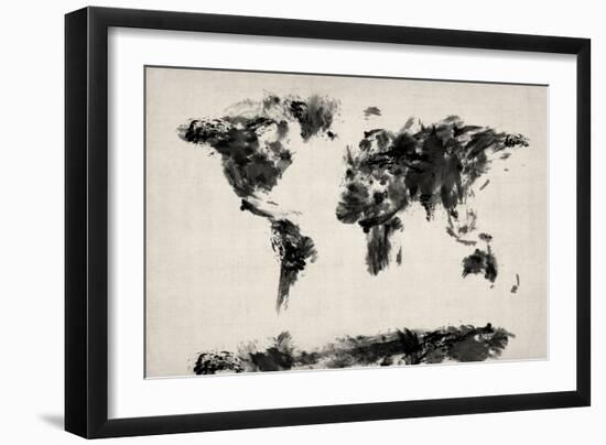 Map of the World Map Abstract Painting-Michael Tompsett-Framed Art Print