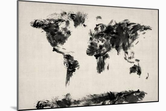 Map of the World Map Abstract Painting-Michael Tompsett-Mounted Art Print