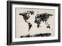 Map of the World Map Abstract Painting-Michael Tompsett-Framed Art Print