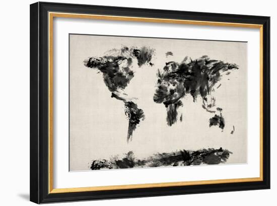 Map of the World Map Abstract Painting-Michael Tompsett-Framed Art Print