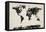 Map of the World Map Abstract Painting-Michael Tompsett-Framed Stretched Canvas