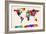 Map of the World Map Abstract Painting-Michael Tompsett-Framed Art Print