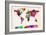 Map of the World Map Abstract Painting-Michael Tompsett-Framed Art Print