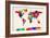 Map of the World Map Abstract Painting-Michael Tompsett-Framed Art Print