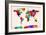 Map of the World Map Abstract Painting-Michael Tompsett-Framed Art Print