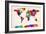 Map of the World Map Abstract Painting-Michael Tompsett-Framed Art Print