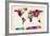 Map of the World Map Abstract Painting-Michael Tompsett-Framed Art Print