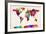 Map of the World Map Abstract Painting-Michael Tompsett-Framed Art Print