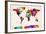 Map of the World Map Abstract Painting-Michael Tompsett-Framed Art Print