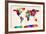 Map of the World Map Abstract Painting-Michael Tompsett-Framed Art Print