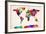 Map of the World Map Abstract Painting-Michael Tompsett-Framed Art Print