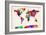 Map of the World Map Abstract Painting-Michael Tompsett-Framed Premium Giclee Print