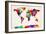 Map of the World Map Abstract Painting-Michael Tompsett-Framed Premium Giclee Print