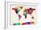 Map of the World Map Abstract Painting-Michael Tompsett-Framed Premium Giclee Print