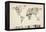 Map of the World Map from Old Postcards-Michael Tompsett-Framed Stretched Canvas