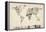 Map of the World Map from Old Postcards-Michael Tompsett-Framed Stretched Canvas